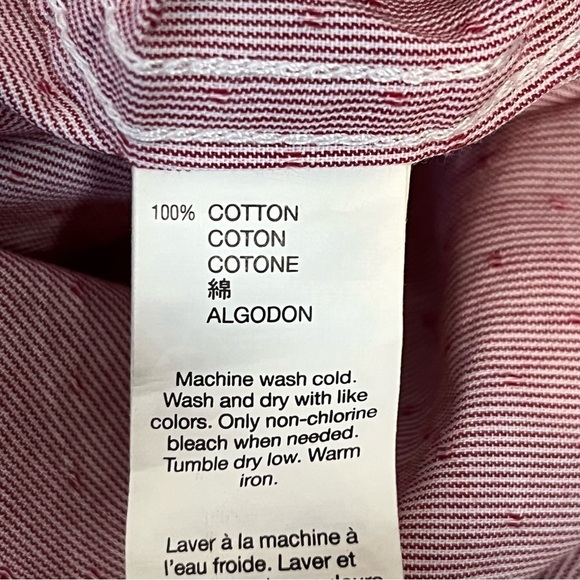 Gap Dress Shirt Mens Size Large Purple Polka Dot Long Sleeve Button Up Slim Fit - Picture 4 of 8